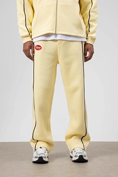 VAMOSCLO Striped Detailed Oversize Tracksuit Set Yellow