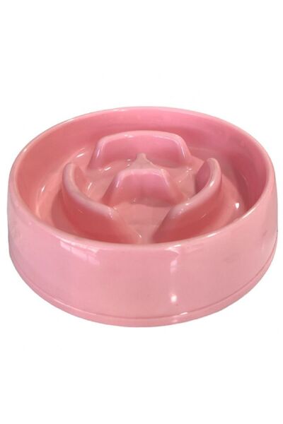 Pet Pretty Kedi Ve Köpek İçin Kolay Sindirim Yavaş Yeme Mama Ve Su Kabı Orta Boy