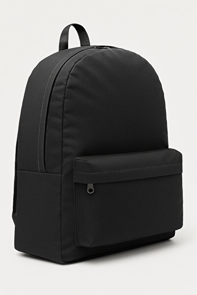 KAFF Black Unisex Functional School Daily Backpack with Laptop Compartment and Luggage Strap -2086Plcan