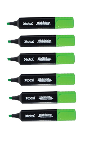 TOTAL Green Highlighter Pen (6 Pieces)