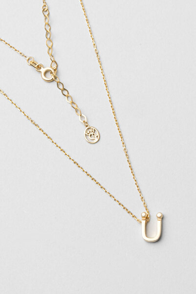 So CHIC... My Story Ü Harfi 18 Ayar Sarı Altın Kaplama 45 Cm Gümüş Kolye