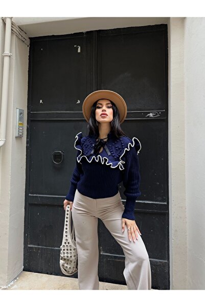 DİMA FASHİON سترة تريكو محبوكة بتفاصيل دقيقة من فيرفير