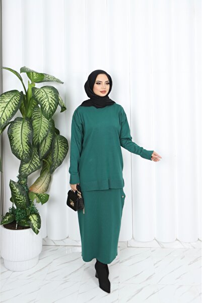 NİSUM MODA Buttoned Mercerized Skirt Suit