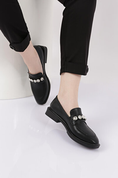 DGN Жіночі туфлі-лофери з камінням, чорні Rolax 32321097