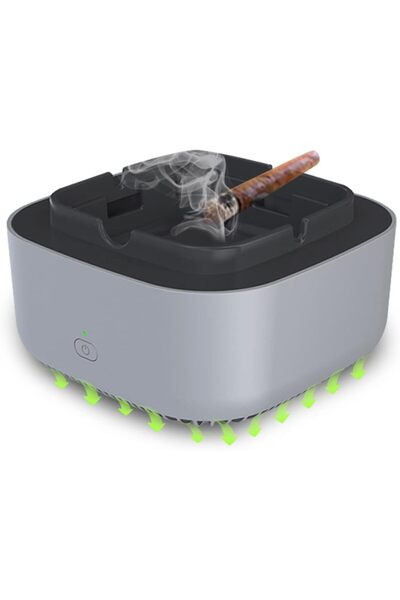 TERRION Car Air Purifier Smokeless Ashtray, Multifunction, Grey