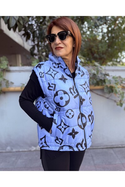 DenizEge Vestă gonflabilă cu model albastru