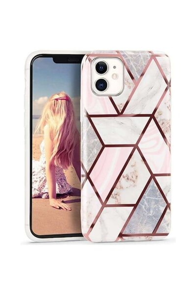 SOHO Carcasă Apple iPhone 11 Pro Max Soft IMD TPU Marble Geometric - Albă