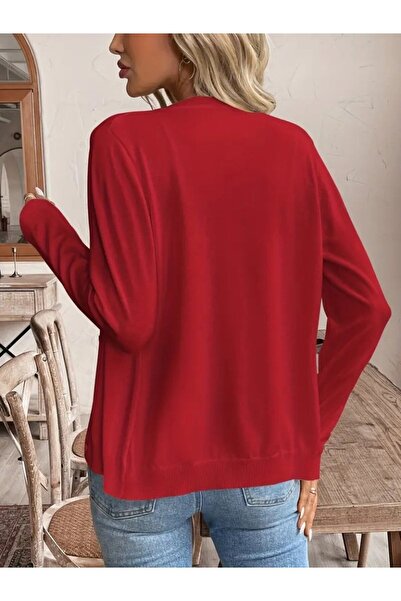 utku soydan Women's Long Sleeve Front Buttoned Knitwear Jacket