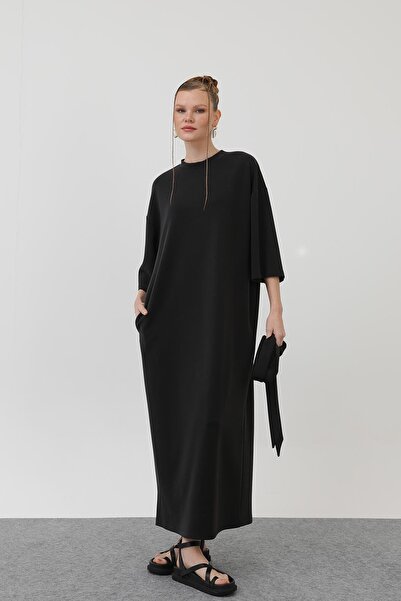 Soul Γυναικείο Βασικό Φόρεμα με Λεπτομέρεια Ζώνης - 32170ELB - ΜΑΥΡΟ