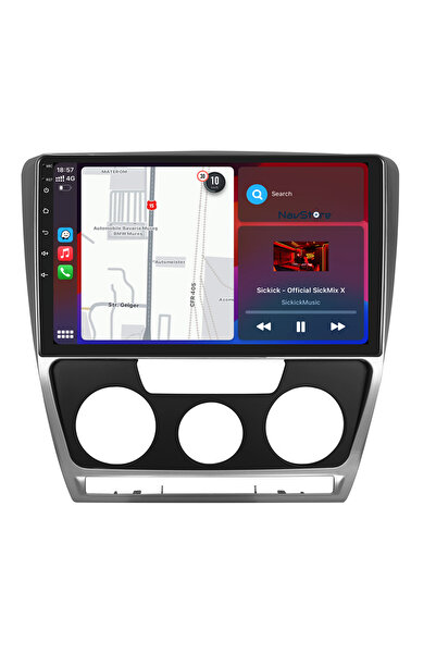 NavStore Navigatie Android Dedicata Skoda Octavia 2 (2004 - 2013), 10Inch, 4Gb Ram, 64Gb Stocare, Carplay