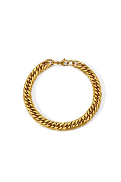 Siya Silver Non-Tarnish Steel Knitted Cuban Chain Men's Bracelet - 21 cm