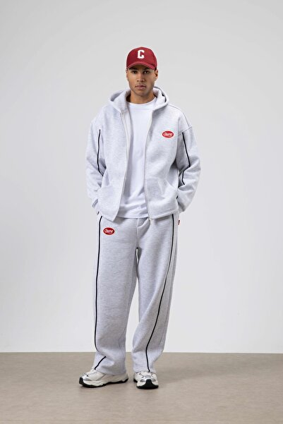 VAMOSCLO Striped Detailed Oversize Tracksuit Set Karmelanj