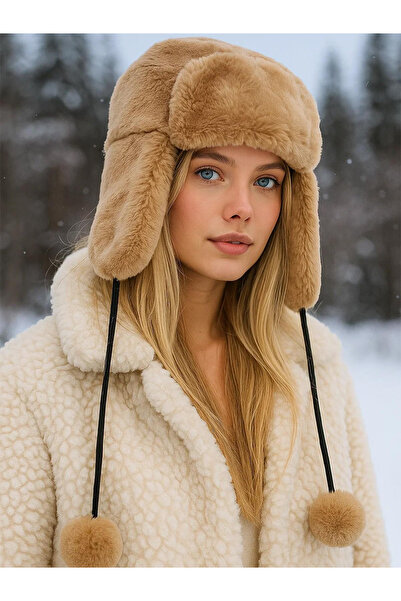 De Bijoura قبعة شتوية روسية للتزلج مع واقي للأذن من الفرو