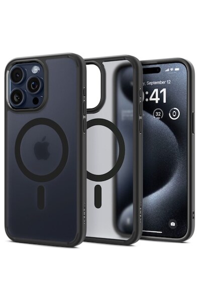 SOFAL Husa pentru iPhone 15 Pro Max, N85, Silicon, Frost Black