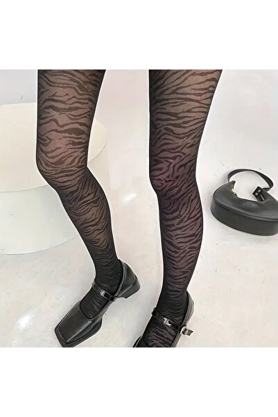 YIWU Breathable Socks for Women Black Cut Line Printed New Fashion Black Socks