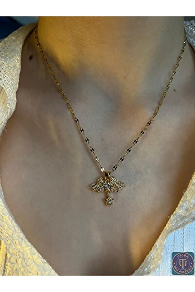 uyguntakıaksesuar Altın Renk Taş Detaylı Kartal Figür Kolye – Güç ve Zarafeti...