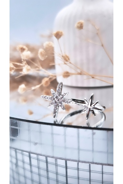 Serenity خاتم مطلي بالفولاذ مع شكل نجمة القطب