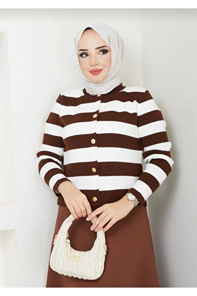 MODA VEDAT Γυναικείο Σετ Πλεκτό Ζακέτα με Φούστα Scuba -0021