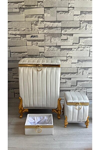 ORUÇ BEY 3lü kadife kirli çamaşır sepeti