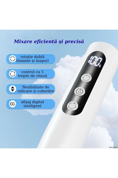 BALQRA Electric Resin Mixer with Adjustable Stand, Digital Display, 5 Speeds, Bidirectional Rotation