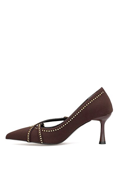 Ayakkabı Fuarı Elit PM492 K1750 Kadın Klasik Topuklu Ayakkabı Kahverengi