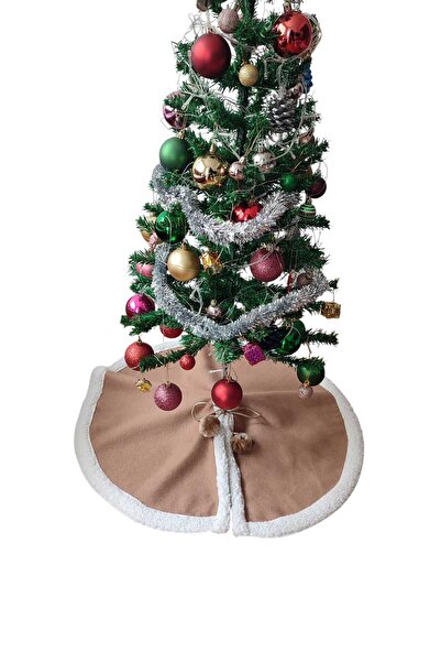 MODA NUR Christmas Tree Skirt, Pine Tree Foot Mat Cover, Milk Coffee Color, 70 cm