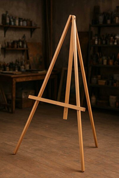 Edu&Hobby Doğal Çam Ağacından 3 Kademeli Ayarlanabilir Ahşap Şövale – Katlana...