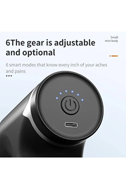 Denx Dinx DX2027 Mini Smart Body Muscle Massager with 6 Levels and 4 Interchangeable Heads, Black