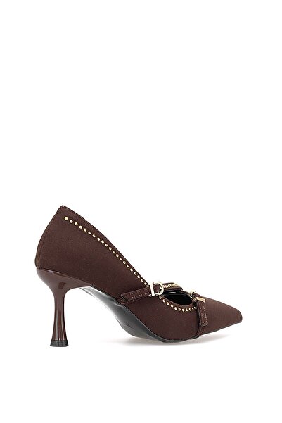 Ayakkabı Fuarı Elit PM492 K1750 Kadın Klasik Topuklu Ayakkabı Kahverengi