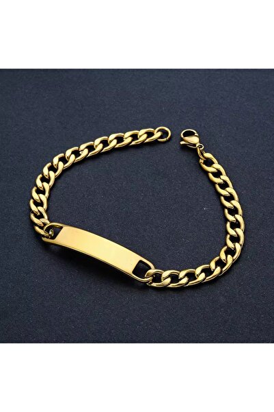 Siya Silver Kararmaz Çelik Kalın Gurmet Zincirli Erkek Künye Bileklik - 8mm/2...
