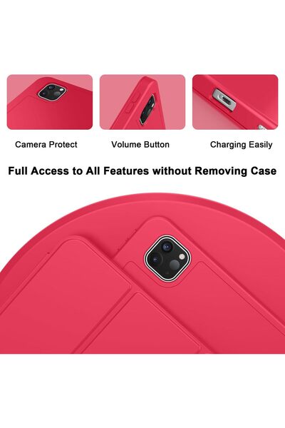 Generic iPad Pro 13-inch Case M4 (2024, 7th Gen) with Pencil Holder - Red