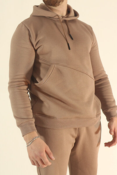 INFLUYENTE Men's Fleece Lined Tracksuit Set with Special Pockets Sweatshirt Jogger - Regular Soft Hoodie