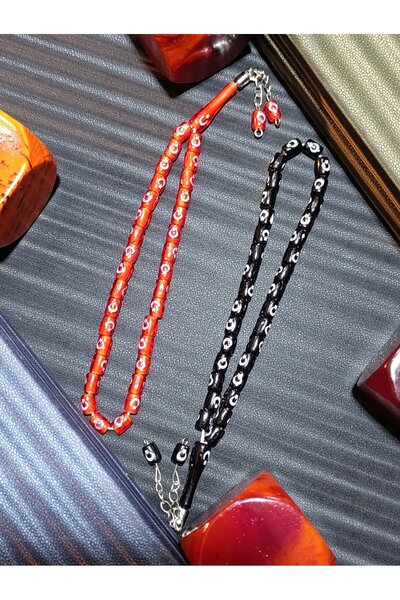 Anemore Collection KIRMIZI VE SİYAH TÜRK BAYRAKLI TESBİH