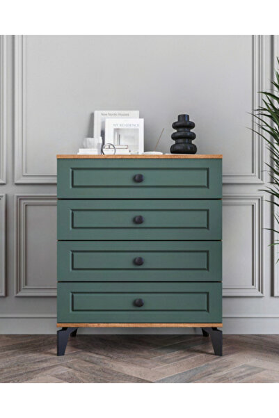 miracool Panjur Fix 4 Çekmeceli Şifonyer / %100 MDF / Antrasit