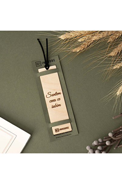 I WOOD BE Wooden bookmark with quote