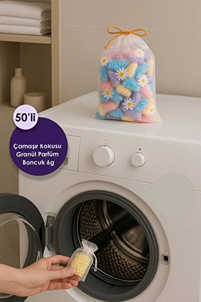 AYGÖREN HOME 50 Adet Çamaşır Kokusu Ve Parfümü Boncuk Taze Temiz Harika Kokulu Giysi Yumuşatıcı Ve Dolap Kokusu
