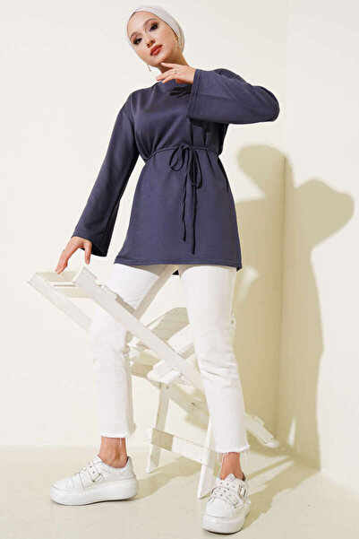 Smy moda Іспанська туніка з шнурівкою на рукавах і велосипедним коміром