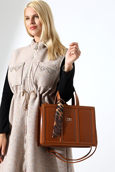 Encool Geantă de mână Taba pentru femei, model cutie de dimensiuni mari, cu accesorii pentru eșarfă, geantă de umăr și de mână cu curea încrucișată