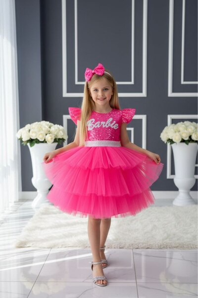 ABİYEKİDS Рокля с пайети и слоеве за рожден ден с корона, вечерна рокля, кост...