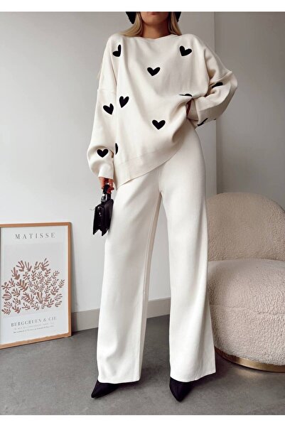 GİYSİ DÜNYASI 57 Triko Takim Kazak Pantalon 2 Li̇ Takim