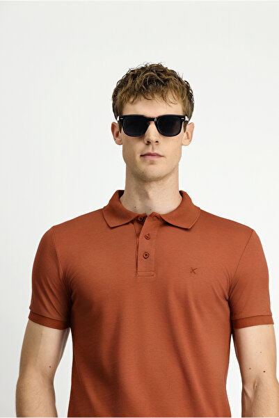 Kiğılı Polo Neck Slim Fit Cotton T-Shirt