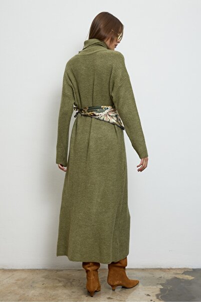 QANU άνοιγμα Πλεκτό Τούνικ Καγκλά Πράσινο