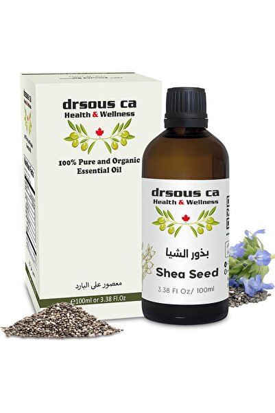 dr sous زيت بذور الشيا 100 مل - زيت تدليك علاجي معصور على البارد نقي 100% (صن...