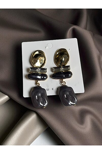 NAİFTAKIAKSESUAR Women's Gray Color Long Dangle Earrings