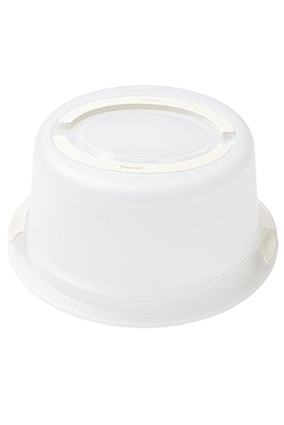 PUFO Cookies round platter with transparent lid for serving cakes, cookies, muffins, Ø 29 cm, cream