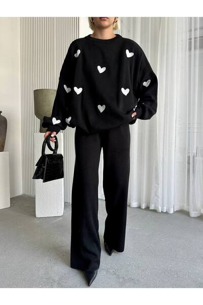 GİYSİ DÜNYASI 57 Triko Takim Kazak Pantalon 2 Li̇ Takim