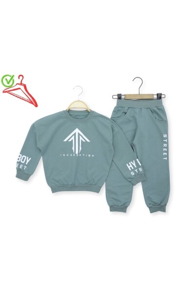 Atabay Kids Atabay 404-10-25 Men's 2-Piece Set with Incardation Print, Age 6/9