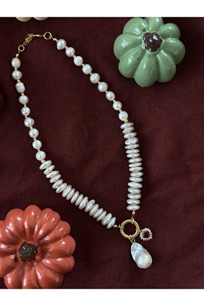 Butik Layered Pearl Necklace Baroque Pearl End