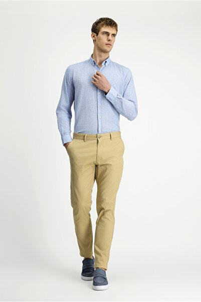 Kiğılı Regular Fit Lycra Straight Chino/Canvas Trousers
