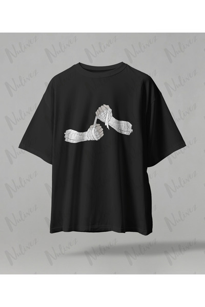 Nulivez تي شيرت كبير الحجم للجنسين مطبوع بتصميم الرسوم المتحركة عالي الجودة